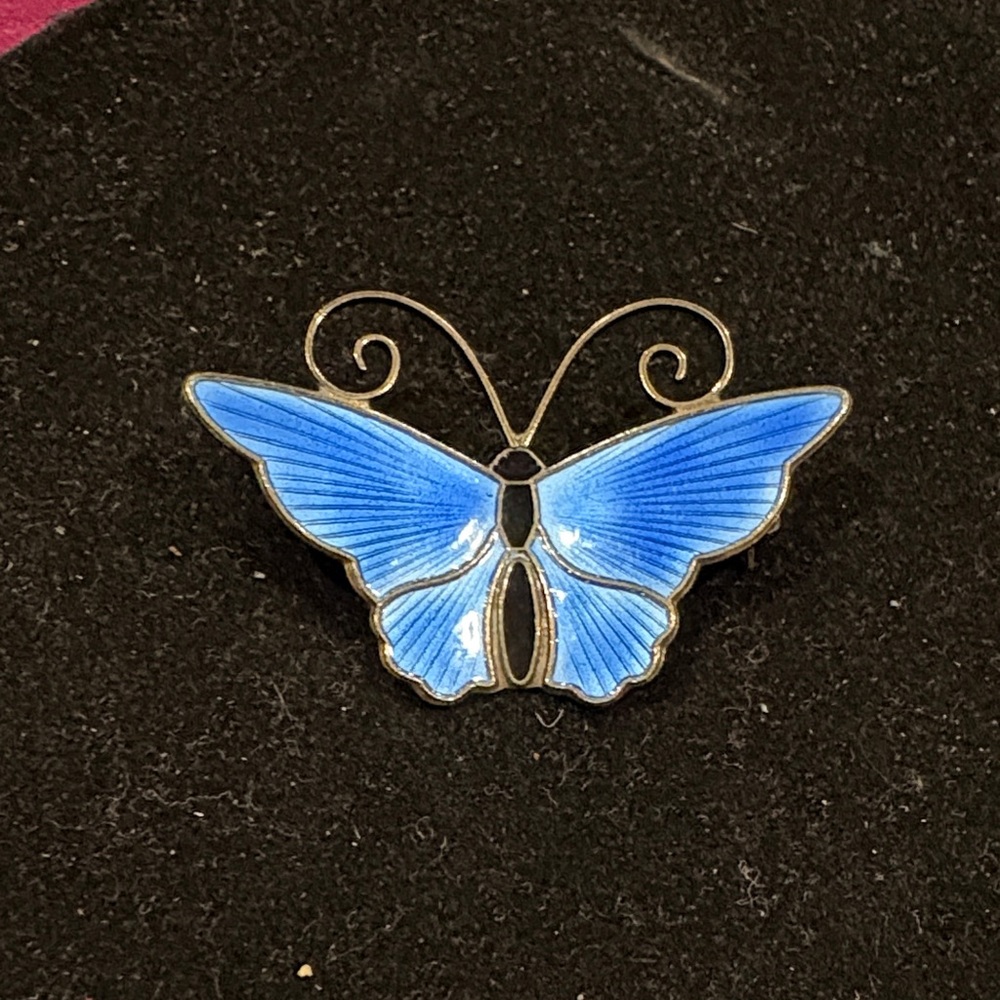 Blue Butterfly Brooch